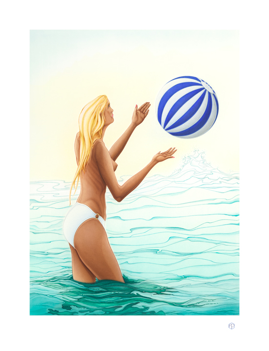 Blond with beachball